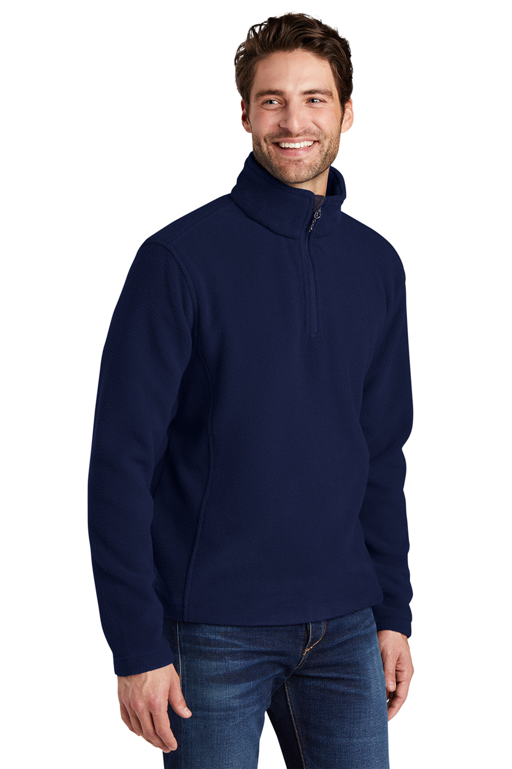 Port Authority Mens Fleece 1/4 Zip Sweatshirt - True Navy Blue