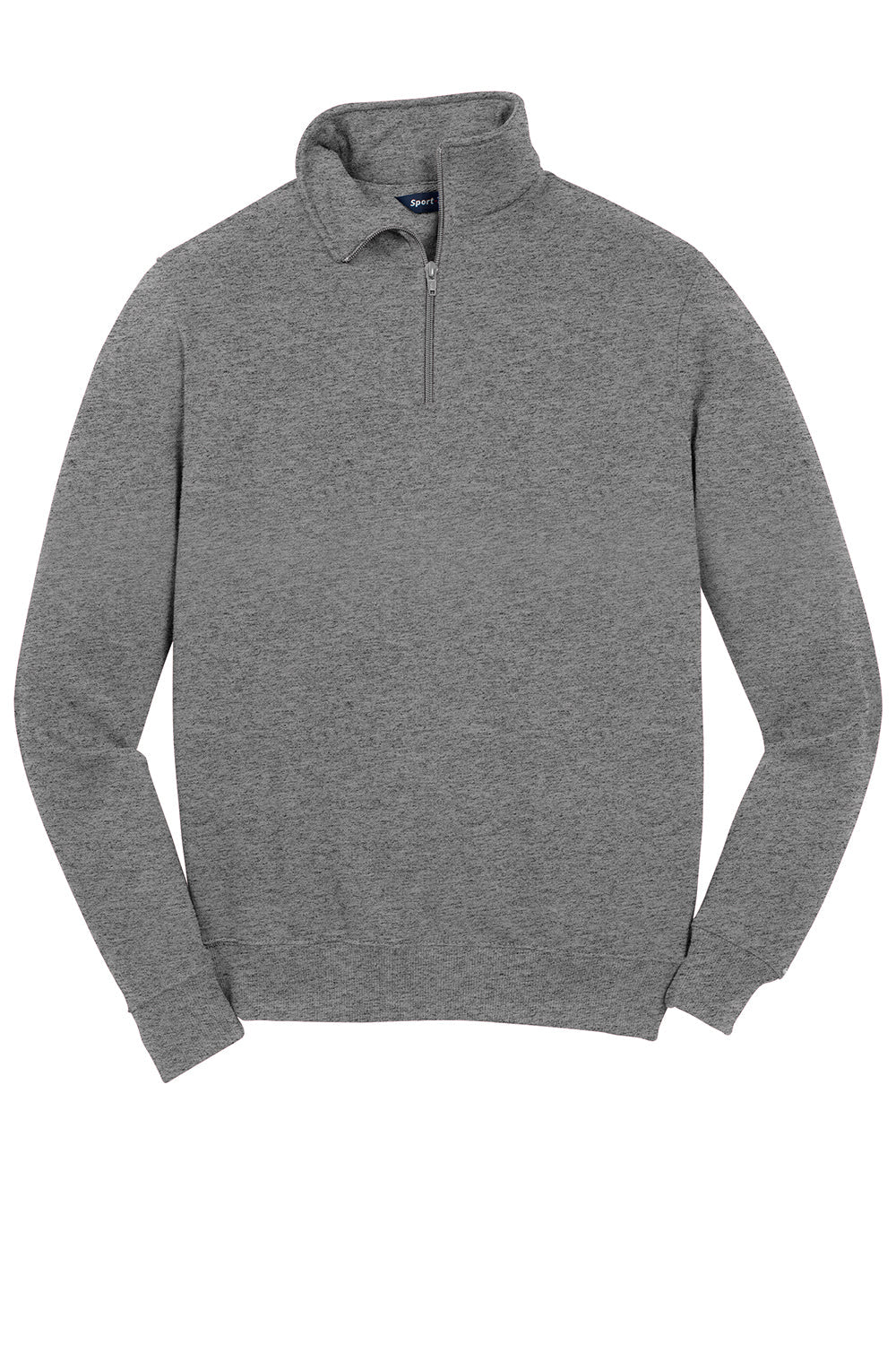 Sport-Tek Mens Shrink Resistant Fleece 1/4 Zip Sweatshirt - Heather Vintage Grey