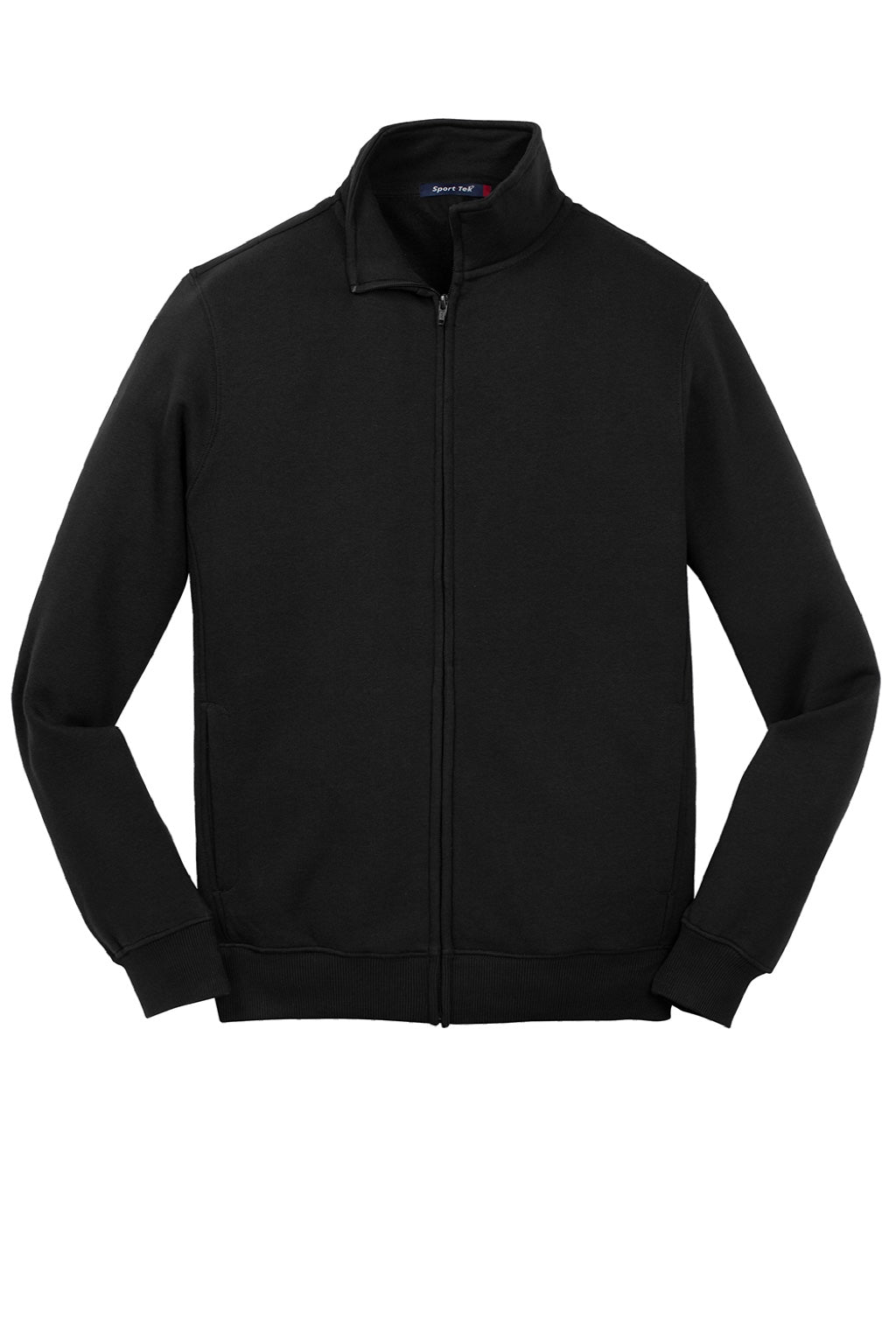 Sport-Tek Mens Shrink Resistant Fleece Full Zip Sweatshirt w/ Pockets - Black