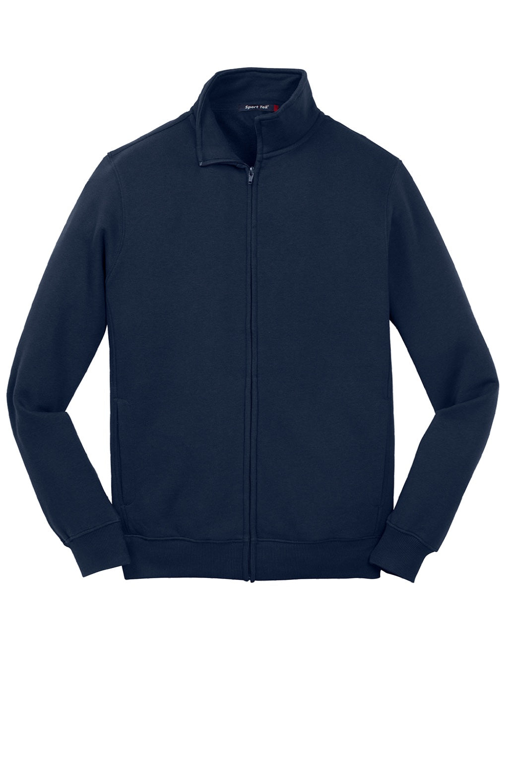 Sport-Tek Mens Shrink Resistant Fleece Full Zip Sweatshirt w/ Pockets - True Navy Blue