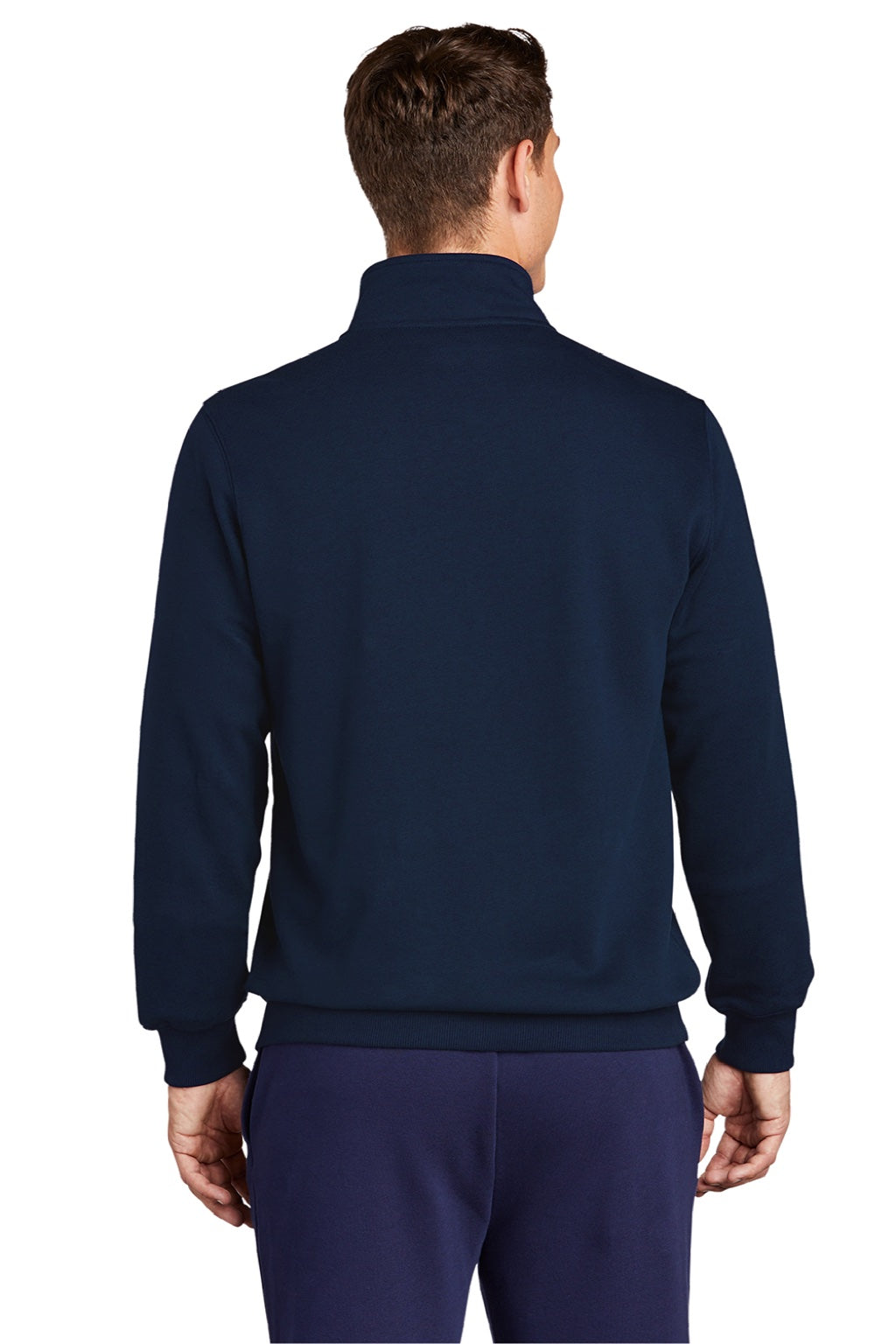 Sport-Tek Mens Shrink Resistant Fleece Full Zip Sweatshirt w/ Pockets - True Navy Blue