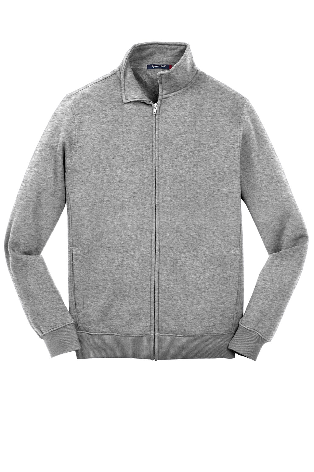 Sport-Tek Mens Shrink Resistant Fleece Full Zip Sweatshirt w/ Pockets - Heather Vintage Grey