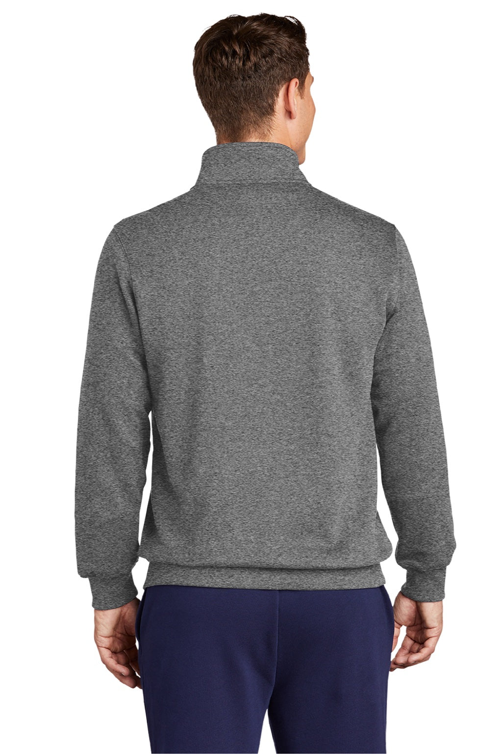 Sport-Tek Mens Shrink Resistant Fleece Full Zip Sweatshirt w/ Pockets - Heather Vintage Grey
