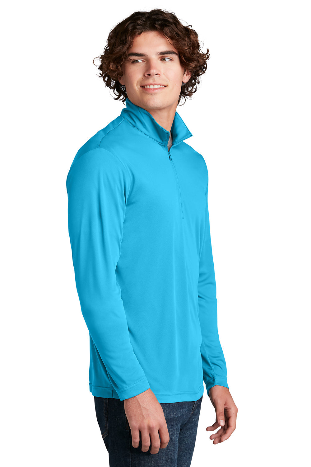 Sport-Tek Mens Competitor Moisture Wicking 1/4 Zip Sweatshirt - Atomic Blue