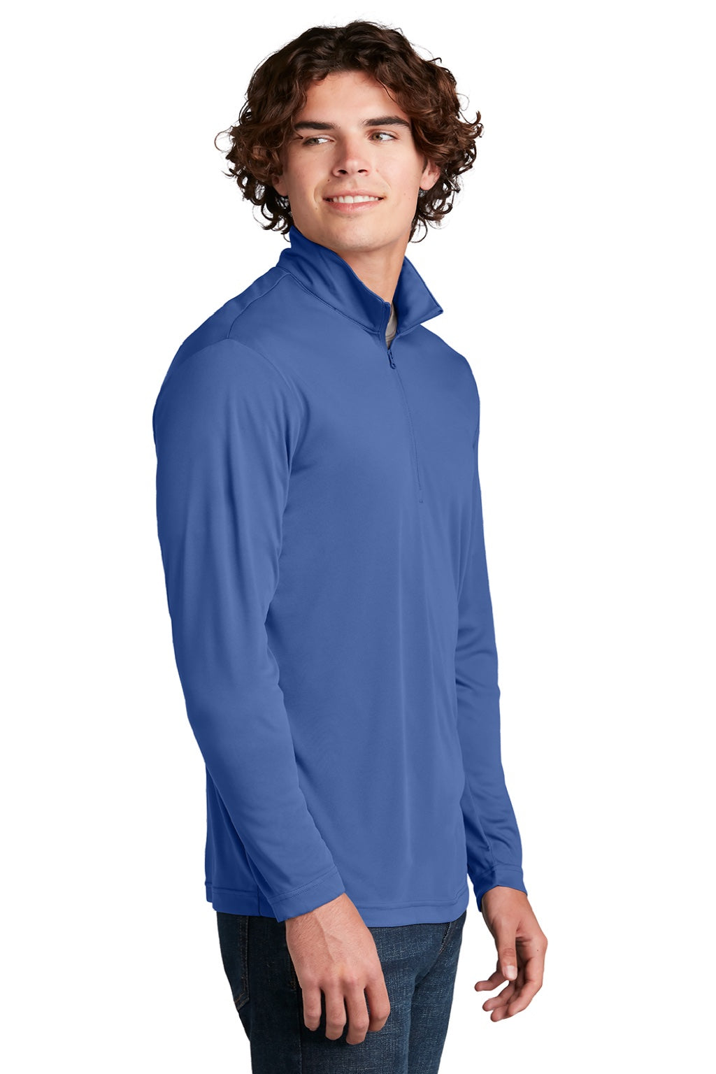 Sport-Tek Mens Competitor Moisture Wicking 1/4 Zip Sweatshirt - Royal Blue - Closeout