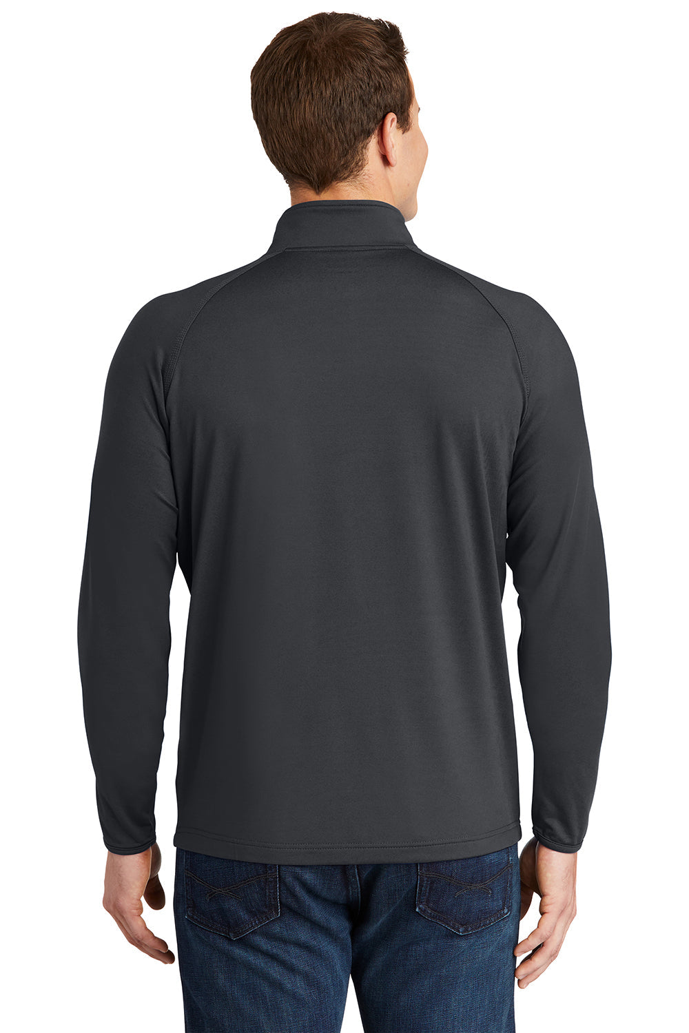 Sport-Tek Mens Sport-Wick Moisture Wicking 1/4 Zip Sweatshirt - Charcoal Grey