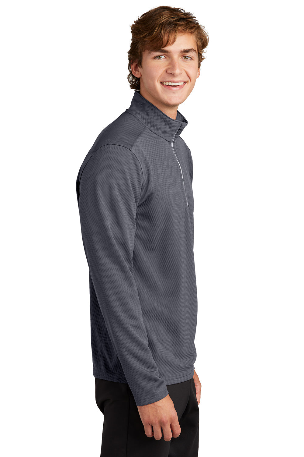Sport-Tek Mens Sport-Wick Moisture Wicking 1/4 Zip Sweatshirt - Iron Grey