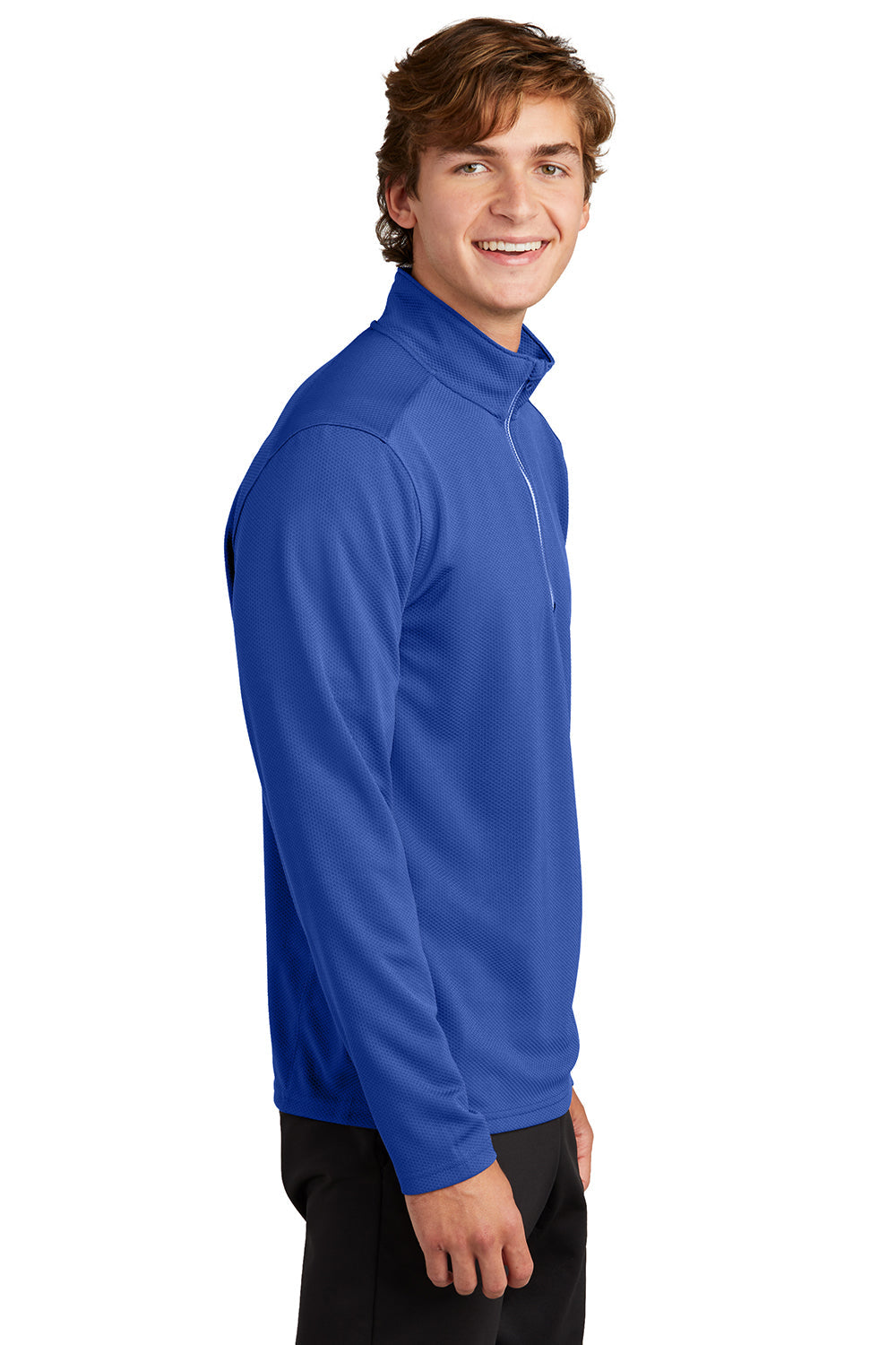 Sport-Tek Mens Sport-Wick Moisture Wicking 1/4 Zip Sweatshirt - True Royal Blue