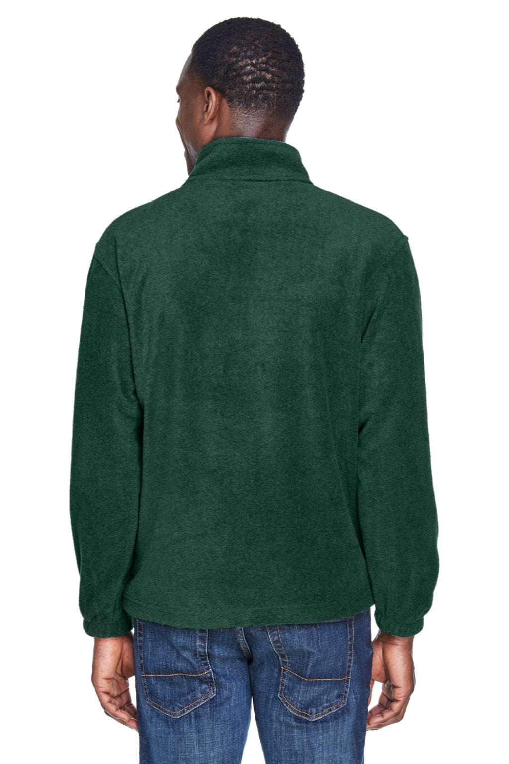 Harriton Mens Pill Resistant Fleece 1/4 Zip Sweatshirt w/ Pockets - Hunter Green