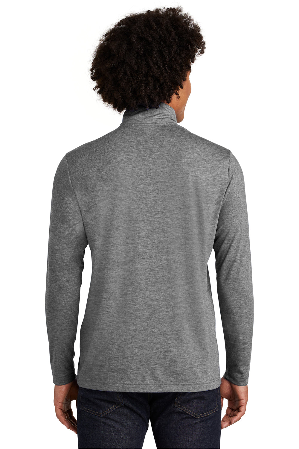 Sport-Tek Mens Moisture Wicking 1/4 Zip Sweatshirt - Heather Dark Grey