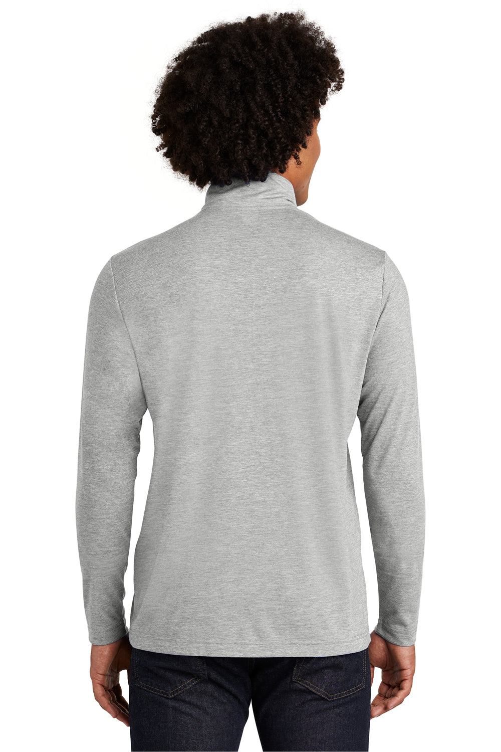 Sport-Tek Mens Moisture Wicking 1/4 Zip Sweatshirt - Heather Light Grey