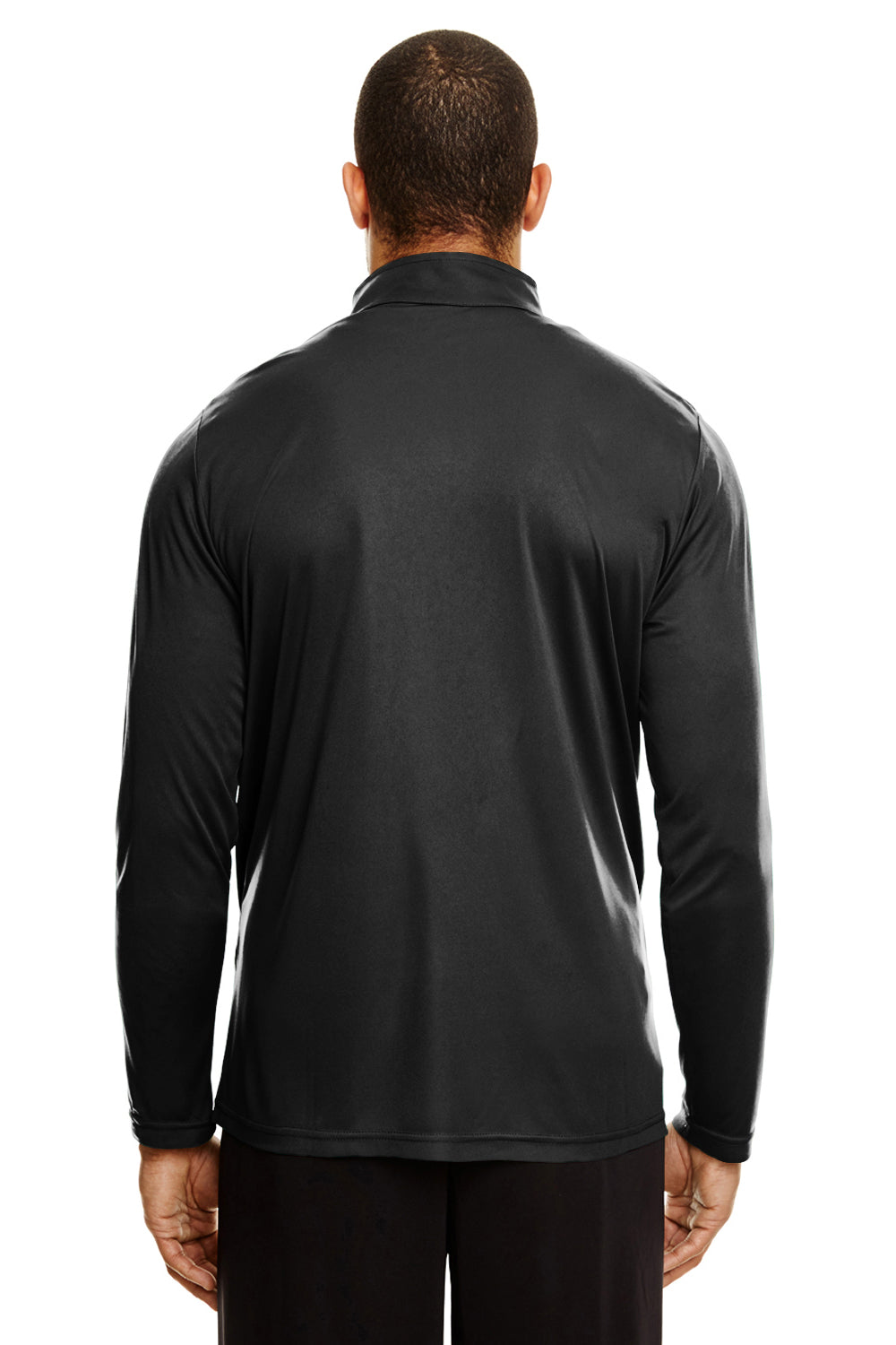 Team 365 Mens Zone Performance Moisture Wicking 1/4 Zip Sweatshirt - Black