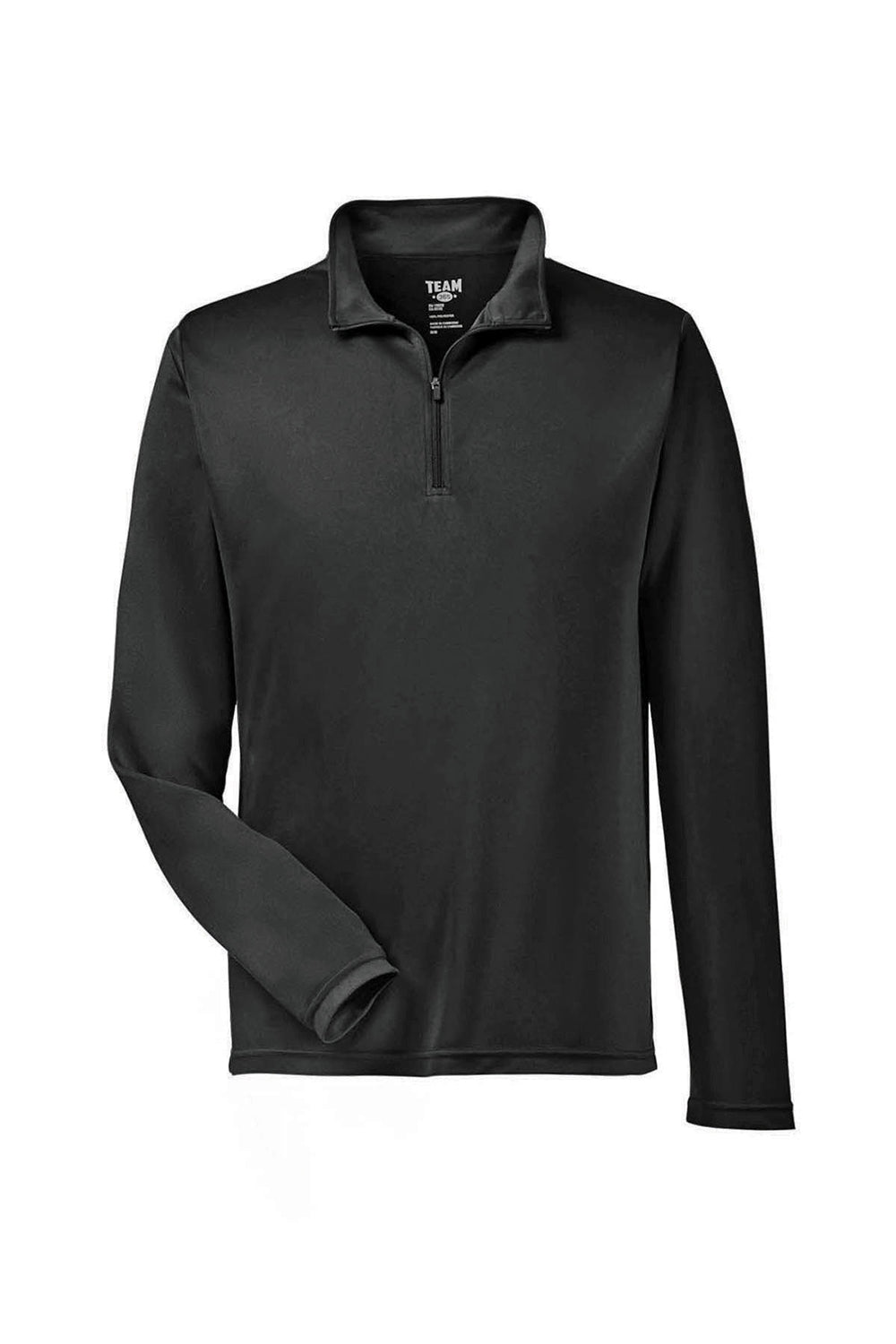 Team 365 Mens Zone Performance Moisture Wicking 1/4 Zip Sweatshirt - Black
