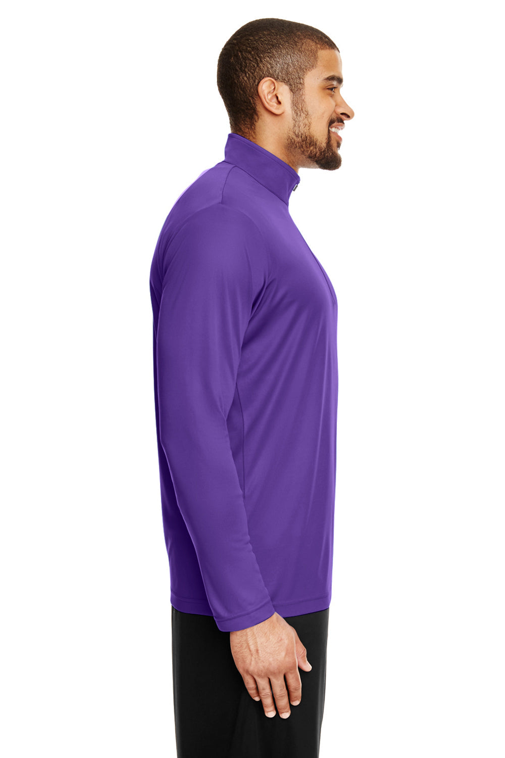 Team 365 Mens Zone Performance Moisture Wicking 1/4 Zip Sweatshirt - Purple